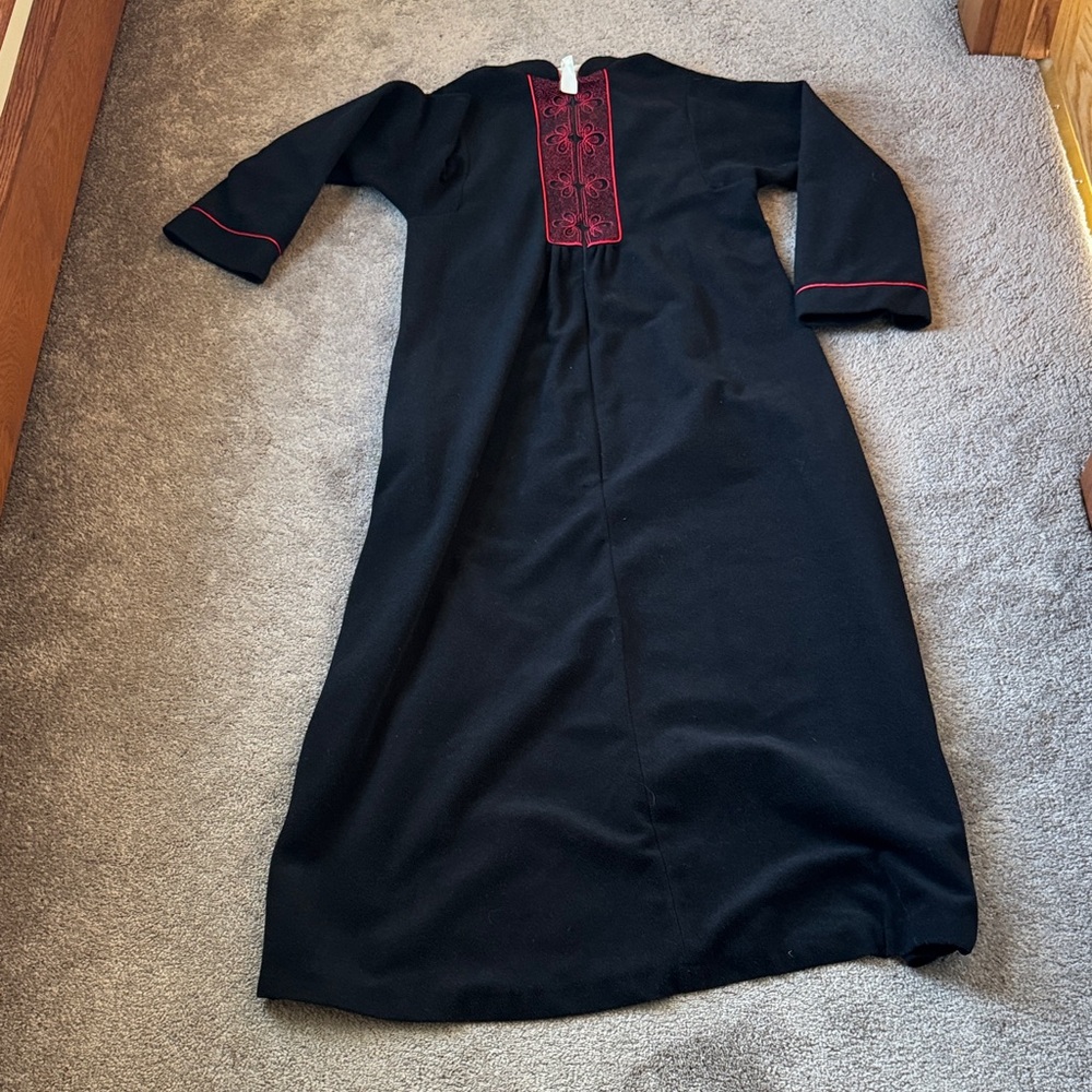 Sears At Homewear Black Front Zip Robe Duster SIZE M